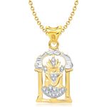 Buy Srikara Alloy Gold Plated CZ/AD Divine Balaji Fashion Jewelry Pendant with Chain - SKP1332G - Purplle