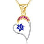 Buy Srikara Alloy Gold Plated CZ/AD Star In Heart Fashion Jewelry Pendant with Chain - SKP1492G - Purplle