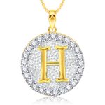 Buy Srikara Alloy Gold Plated CZ/AD Initial Letter H Fashion Jewellery Pendant Chain - SKP2190G - Purplle