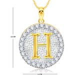 Buy Srikara Alloy Gold Plated CZ/AD Initial Letter H Fashion Jewellery Pendant Chain - SKP2190G - Purplle