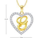 Buy Srikara Alloy Gold Plated CZ/AD Alphabet "G" in Heart Fashion Jewelry Pendant - SKP2271G - Purplle
