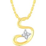 Buy Srikara Alloy Gold Plated CZ / AD S Shape Fashion Jewellery Pendant with Chain - SKP2656G - Purplle