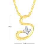 Buy Srikara Alloy Gold Plated CZ / AD S Shape Fashion Jewellery Pendant with Chain - SKP2656G - Purplle