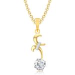 Buy Srikara Alloy Gold Plated CZ/AD Anchor Solitaire Fashion Jewellery Pendant Chain - SKP1090G - Purplle