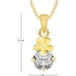 Buy Srikara Alloy Gold Plated CZ/AD Flower Solitaire Fashion Jewellery Pendant Chain - SKP2503G - Purplle