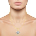 Buy Srikara Alloy Gold Plated CZ / AD Solitaire Fashion Jewellery Pendant with Chain - SKP2461G - Purplle