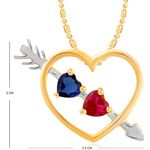 Buy Srikara Alloy Gold Plated CZ/AD Blue & Red Heart Fashion Jewellery Pendant Chain - SKP2392G - Purplle