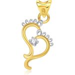 Buy Srikara Alloy Gold Plated CZ/AD Laxmi Paduka Fashion Jewelry Pendant with Chain - SKP1885G - Purplle