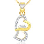 Buy Srikara Alloy Gold Plated CZ/AD Attach Heart Fashion Jewelry Pendant with Chain - SKP1989G - Purplle