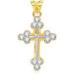 Buy Srikara Alloy Gold Plated CZ/AD Cross Pendant Fashion Jewelry Pendant Set Chain - SKCOMBO1446G - Purplle