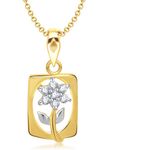 Buy Srikara Alloy Gold Plated CZ/AD Pretty Flower Fashion Jewelry Pendant with Chain - SKP1320G - Purplle
