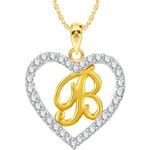 Buy Srikara Alloy Gold Plated CZ/AD Alphabet "B" in Heart Fashion Jewelry Pendant - SKP2266G - Purplle