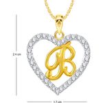 Buy Srikara Alloy Gold Plated CZ/AD Alphabet "B" in Heart Fashion Jewelry Pendant - SKP2266G - Purplle