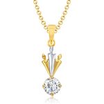 Buy Srikara Alloy Gold Plated CZ/AD Majestics Drop Solitaire Fashion Jewelry Pendant - SKP1091GA - Purplle