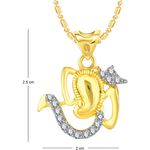 Buy Srikara Alloy Gold Plated CZ / AD Om Ganesh Fashion Jewellery Pendant with Chain - SKP1881G - Purplle