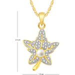 Buy Srikara Alloy Gold Plated CZ/AD Pearl Studded Leaf Fashion Jewelry Pendant Chain - SKP2530G - Purplle