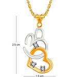 Buy Srikara Alloy Gold Plated CZ/AD Heart With Om Fashion Jewelry Pendant with Chain - SKP2339G - Purplle