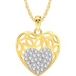 Buy Srikara Alloy Gold Plated CZ/AD Beautiful Heart Fashion Jewellery Pendant Chain - SKP2561G - Purplle