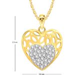 Buy Srikara Alloy Gold Plated CZ/AD Beautiful Heart Fashion Jewellery Pendant Chain - SKP2561G - Purplle