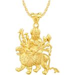 Buy Srikara Alloy Gold Plated CZ/AD Goddess Ambe Mata Fashion Jewelry Pendant Chain - SKP2683G - Purplle