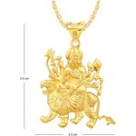 Buy Srikara Alloy Gold Plated CZ/AD Goddess Ambe Mata Fashion Jewelry Pendant Chain - SKP2683G - Purplle