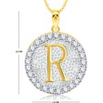 Buy Srikara Alloy Gold Plated CZ/AD Initial Letter R Fashion Jewellery Pendant Chain - SKP2200G - Purplle