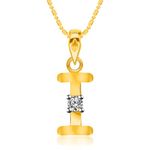 Buy Srikara Alloy Brass Gold Plated CZ Initial "I" Alphabet Fashion Jewelry Pendant - SKP2810G - Purplle