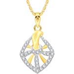 Buy Srikara Alloy Gold Plated CZ / AD Graceful Fashion Jewellery Pendant with Chain - SKP2568G - Purplle
