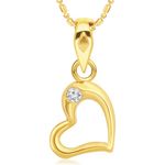 Buy Srikara Alloy Single CZ / AD Hollow Heart Fashion Jewellery Pendant with Chain - SKP2829G - Purplle