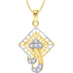 Buy Srikara Alloy Gold Plated CZ / AD Square Fashion Jewellery Pendant with Chain - SKP2643G - Purplle
