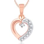 Buy Srikara Alloy Gold Plated CZ/AD Stone in Heart Valentine Fashion Jewelry Pendant - SKP1634G - Purplle