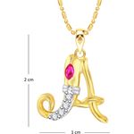 Buy Srikara Alloy Gold Plated CZ/AD Initial Letter A Ganesh Fashion Jewelry Pendant - SKP2236G - Purplle