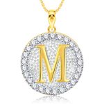 Buy Srikara Alloy Gold Plated CZ/AD Initial Letter M Fashion Jewellery Pendant Chain - SKP2195G - Purplle