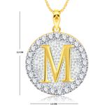 Buy Srikara Alloy Gold Plated CZ/AD Initial Letter M Fashion Jewellery Pendant Chain - SKP2195G - Purplle