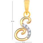 Buy Srikara Alloy Gold Plated CZ/AD Initial Letter S Fashion Jewellery Pendant Chain - SKP1112GA - Purplle