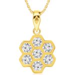 Buy Srikara Brass Alloy Gold Plated Floral CZ/AD Studded Fashion Jewelry Pendant - SKP2974G - Purplle