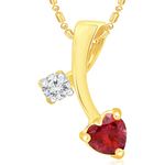 Buy Srikara Alloy Brass Gold Plated CZ Drop Red Heart Pearl Fashion Jewelry Pendant - SKP2950G - Purplle