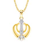 Buy Srikara Alloy Brass Gold Plated CZ/AD Antique Drop Heart Fashion Jewelry Pendant - SKP2848G - Purplle