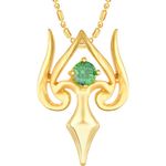 Buy Srikara Alloy Brass Gold Plated CZ / AD Trishul Fashion Jewellery Pendant Chain - SKP2996G - Purplle