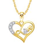 Buy Srikara Alloy Gold Plated LOVE Heart AD/CZ Studded Fashion Jewelry Pendant - SKP2845G - Purplle