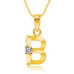 Buy Srikara Alloy Brass Gold Plated CZ Initial "B" Alphabet Fashion Jewelry Pendant - SKP2803G - Purplle