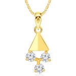Buy Srikara Alloy Brass Gold Plated CZ/AD Unique Three Solitaire Fashion Jewelry Pendant - SKP3029G - Purplle