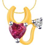 Buy Srikara Alloy Gold Plated CZ/AD Pink Pearl Heart Fashion Jewellery Pendant Chain - SKP3030G - Purplle