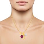 Buy Srikara Alloy Gold Plated CZ/AD Pink Pearl Heart Fashion Jewellery Pendant Chain - SKP3030G - Purplle