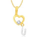 Buy Srikara Alloy Gold Plated I Love You Heart Fashion Jewellery Pendant with Chain - SKP2953G - Purplle