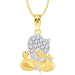 Buy Srikara Alloy Brass Gold Plated CZ/AD Vakratunda Fashion Jewelry Pendant Chain - SKP2988G - Purplle