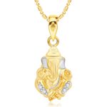 Buy Srikara Alloy Brass Gold Plated CZ/AD Vakratunda Fashion Jewelry Pendant Chain - SKP2977G - Purplle