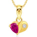 Buy Srikara Alloy Gold Plated CZ/AD Bonded Heart Pink Pearl Fashion Jewelry Pendant - SKP2831G - Purplle