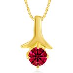 Buy Srikara Gold Plated CZ / AD Anchor Drop Red Solitaire Fashion Jewelry Pendant with Chain - SKP2887G - Purplle