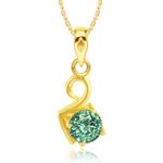 Buy Srikara Alloy Swan Pattern Drop Green Solitaire Fashion Jewellery Pendant Chain - SKP2891G - Purplle